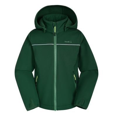 Kurtka softshell Kamik Jarvis (wiatroszczelna, odblaskowa) ciemnozielona dziecięca